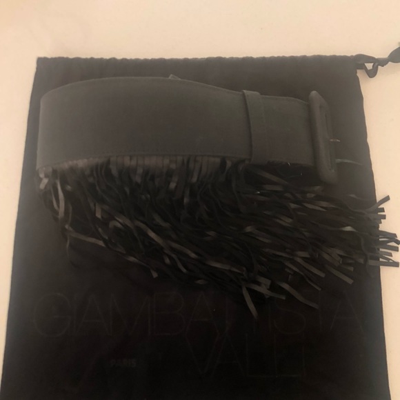 Giambattista Valli leather linen fringe belt - Picture 8 of 9